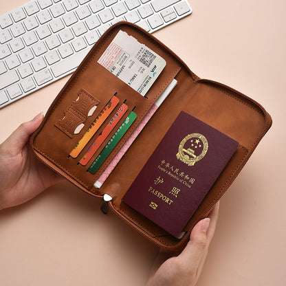 Cross-Border 2026 New Model Zipper Passport Holder, Stylish Long Travel Passport Bag, Fashionable Portable Document Pouch - image 2