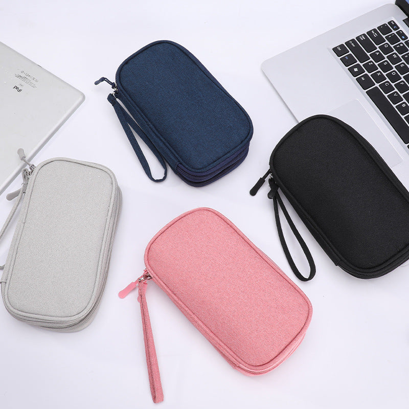 Cross-Border Dual-Layer Data Cable Storage Bag, Travel Large-Capacity Passport Bag, Portable Charger, Earphone Organizer, Digital Bag - image 2