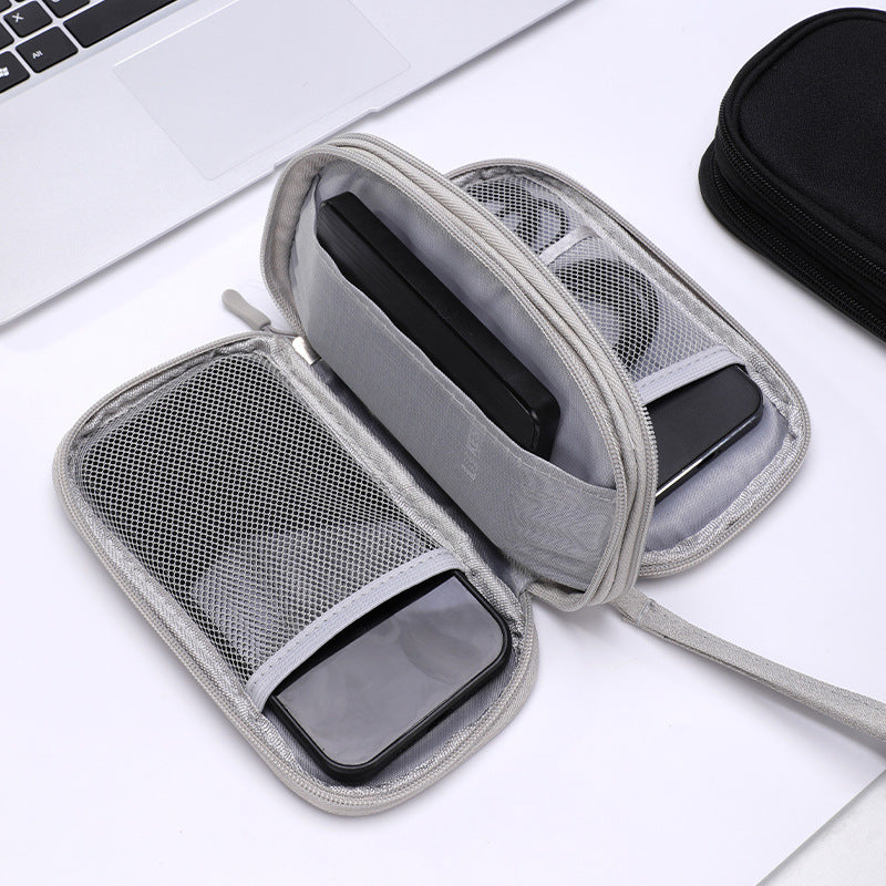 Cross-Border Dual-Layer Data Cable Storage Bag, Travel Large-Capacity Passport Bag, Portable Charger, Earphone Organizer, Digital Bag - image 3