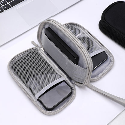 Cross-Border Dual-Layer Data Cable Storage Bag, Travel Large-Capacity Passport Bag, Portable Charger, Earphone Organizer, Digital Bag - image 3