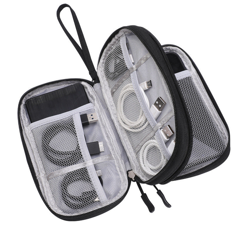 Cross-Border Dual-Layer Data Cable Storage Bag, Travel Large-Capacity Passport Bag, Portable Charger, Earphone Organizer, Digital Bag - image 5