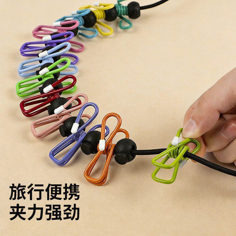 Travel Portable Clothesline, Hotel Clothes Drying Essential, Travel and Business Trip Clothes Hanger, Elastic Band with Clips, Portable Hanger - image 4