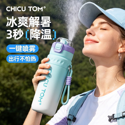 New Large-Capacity 316 Stainless Steel Sports Spray Insulated Cup for Outdoor Travel, School, and Home Use, Wholesale Water Bottle - image 2