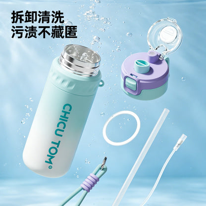 New Large-Capacity 316 Stainless Steel Sports Spray Insulated Cup for Outdoor Travel, School, and Home Use, Wholesale Water Bottle - image 3