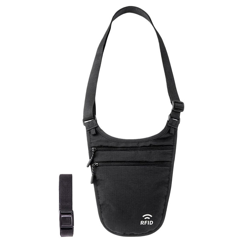 Travel Personal Waist Bag for Men and Women, Anti-Theft Underarm Pouch for Passports, Documents, Money, Invisible Running Sports Ultra-Thin Shoulder Crossbody B - image 4