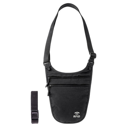 Travel Personal Waist Bag for Men and Women, Anti-Theft Underarm Pouch for Passports, Documents, Money, Invisible Running Sports Ultra-Thin Shoulder Crossbody B - image 4