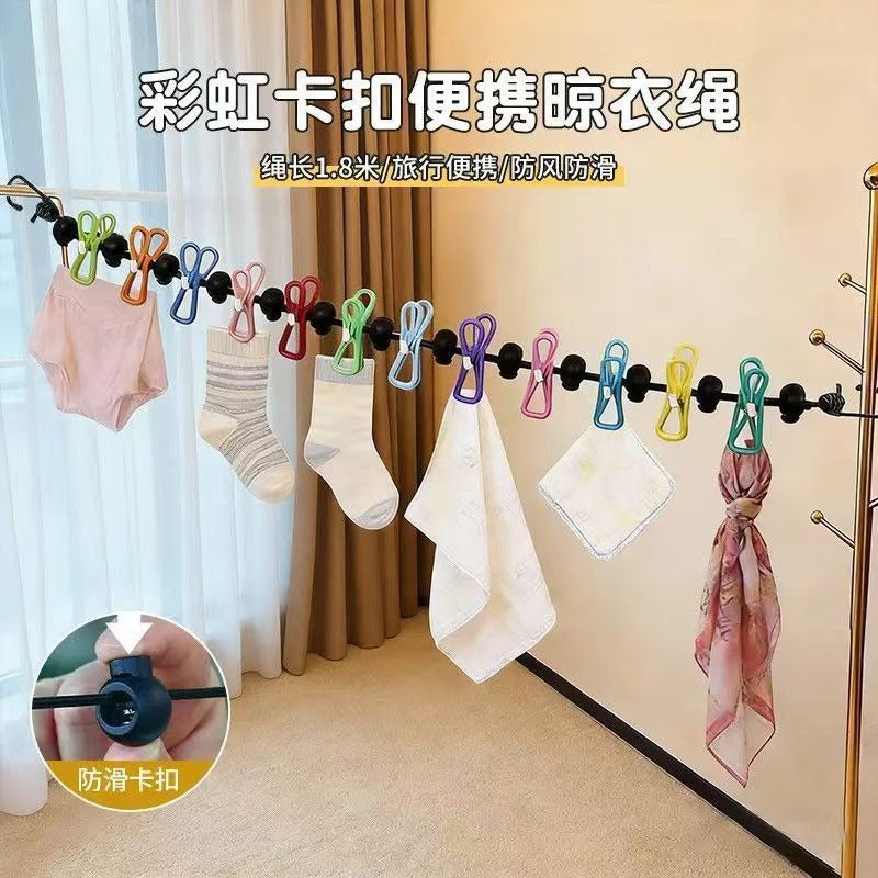 Travel Clothesline, Outdoor Clothesline, Portable Hotel Clothesline, Windproof Elastic Travel Clothes Drying Tool - image 2
