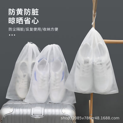 Anti-Yellowing Shoe Storage Bag with Drawstring, Dust-Proof Shoe Cover, Non-Woven Fabric White Shoe Cover, Moisture-Proof and Mildew-Proof Travel Bag - image 4