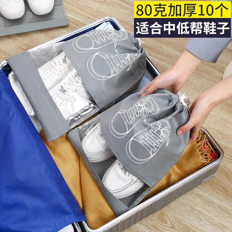 Shoe Storage Bag, Travel Tool, Shoe Bag, Travel Shoe Cover, Shoe Cover, Dustproof Drawstring Bag, Moving Tool - image 2