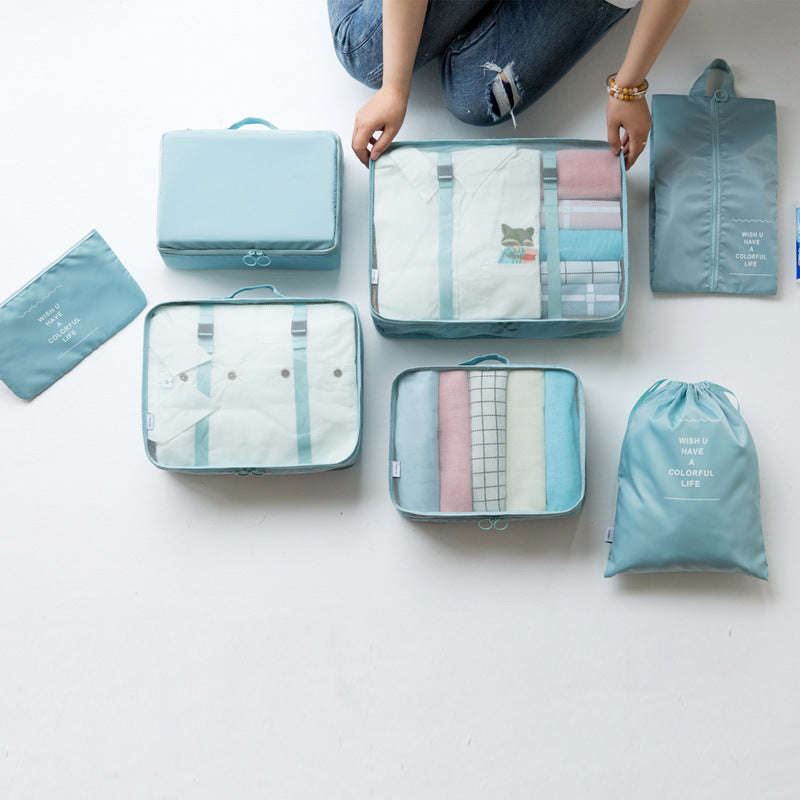 Travel storage bag seven-piece set, waterproof twill multi-functional large-capacity clothing sorting bag, travel storage bag - image 2