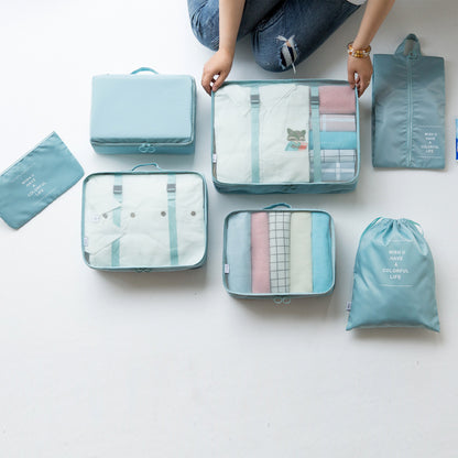 Travel storage bag seven-piece set, waterproof twill multi-functional large-capacity clothing sorting bag, travel storage bag - image 2