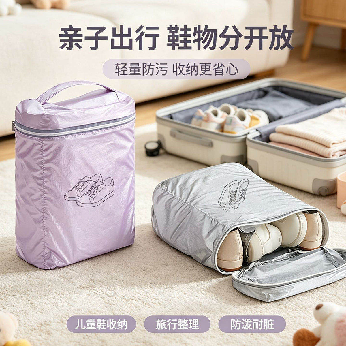 Travel shoe storage bag, luggage bag, business trip shoe organizer, slipper shoe bag, portable shoe bag - image 3
