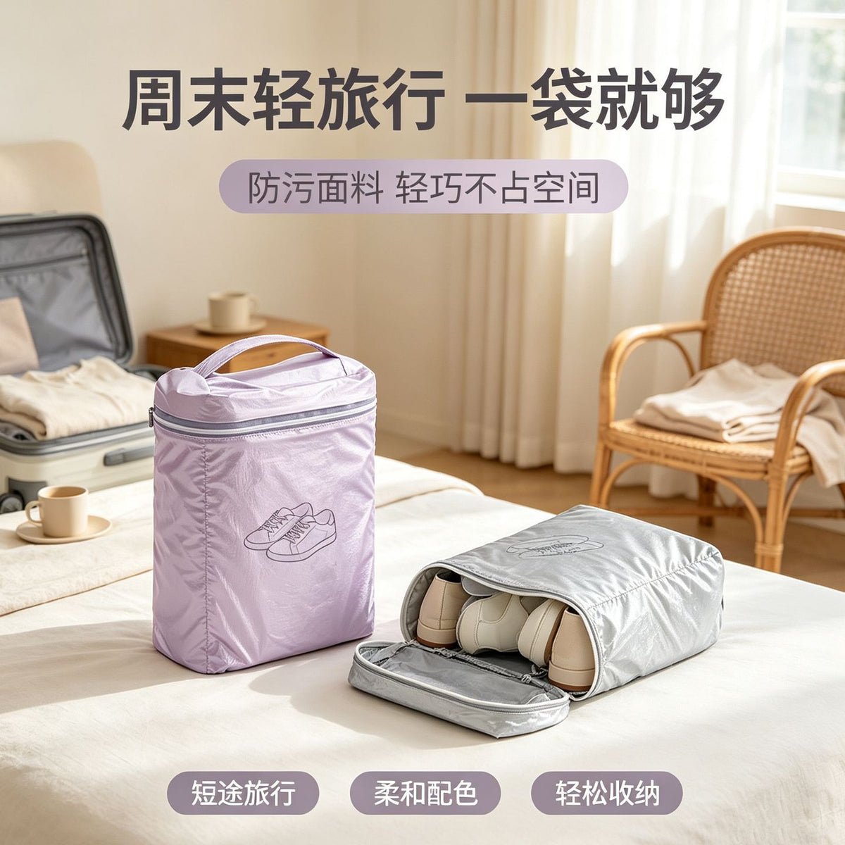 Travel shoe storage bag, luggage bag, business trip shoe organizer, slipper shoe bag, portable shoe bag - image 4