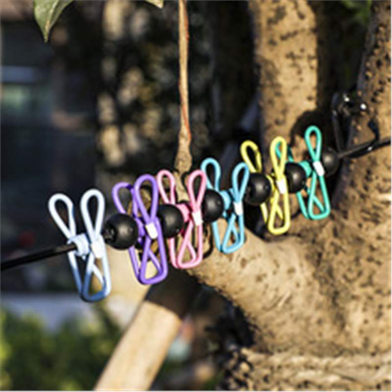 Travel portable retractable clothesline with rainbow clips, outdoor windproof clothesline with clips for camping and business trips - image 4