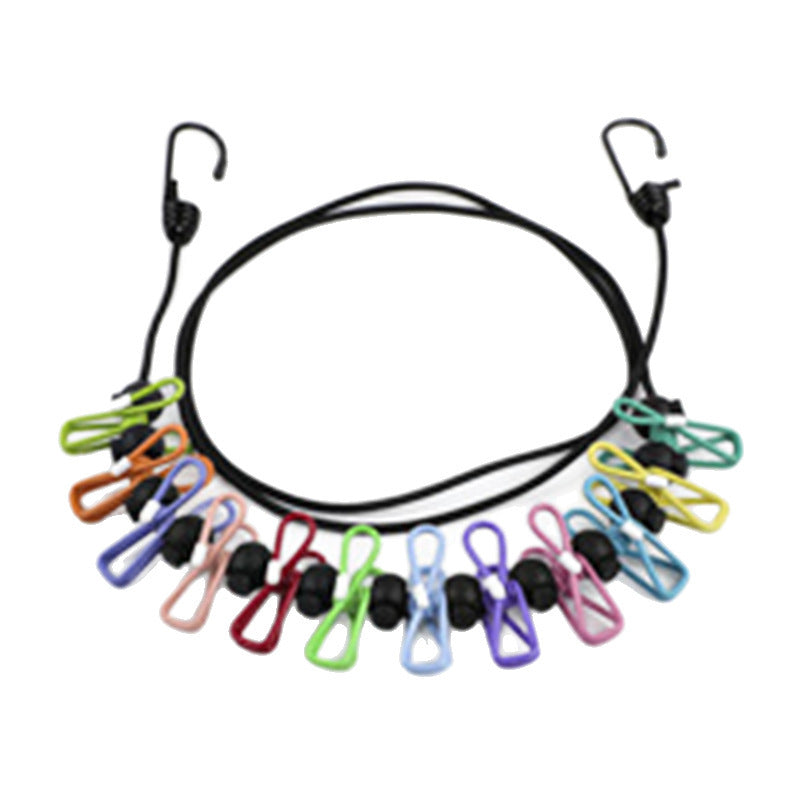 Travel portable retractable clothesline with rainbow clips, outdoor windproof clothesline with clips for camping and business trips - image 5