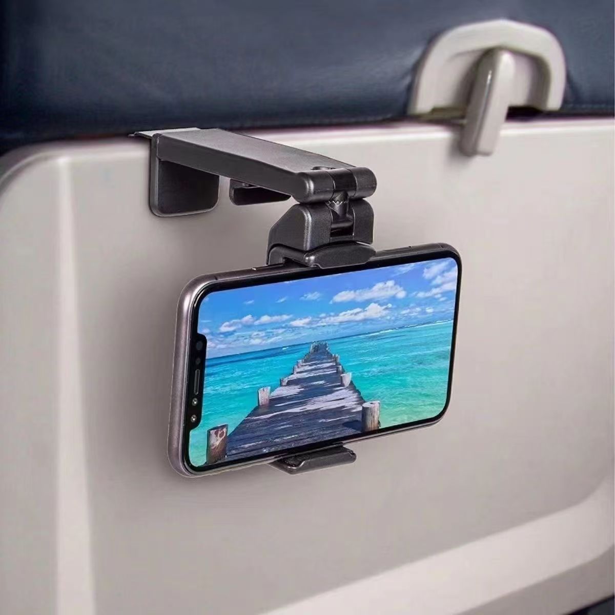 Cross-border multifunctional small table for high-speed trains and airplanes, universal rotating clip, foldable portable travel phone holder - image 1