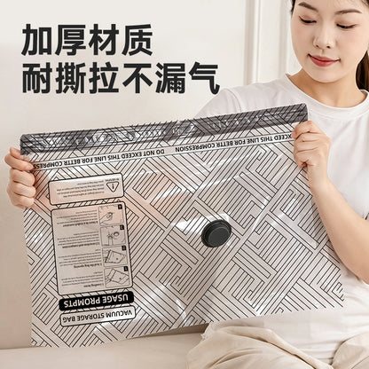 Amazon TK vacuum compression bag storage bag travel clothing storage warning message vacuum organizer wireless pump - image 3