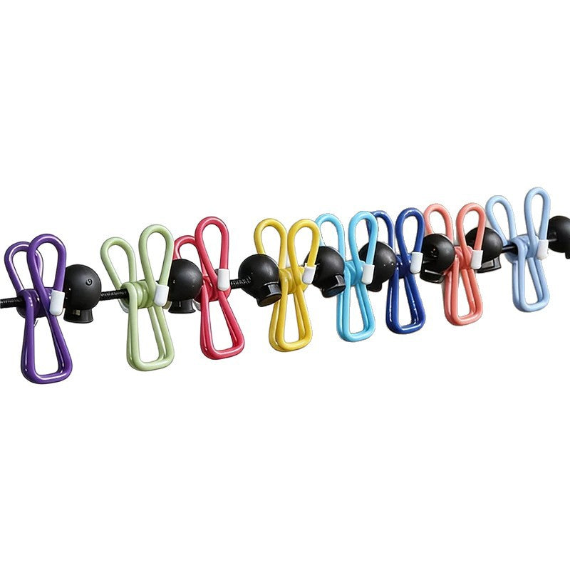 Travel portable retractable clothesline with rainbow clips, outdoor windproof clothesline with clips for camping and business trips - image 5