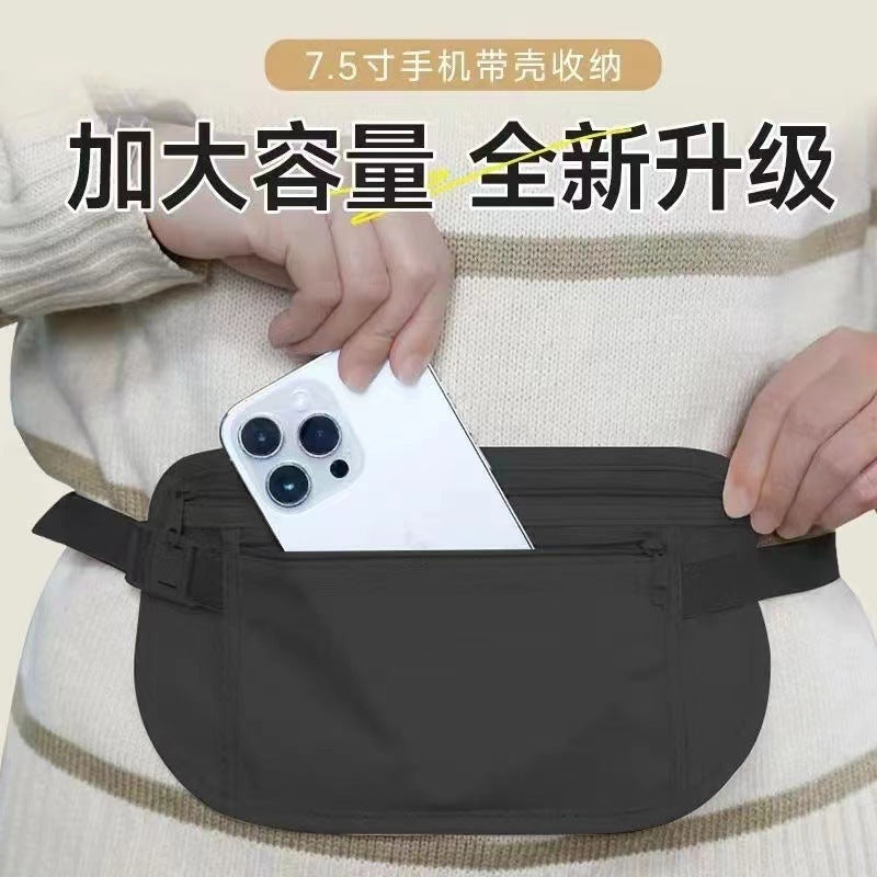 Anti-theft waist bag, invisible and close-fitting, anti-theft for overseas travel, sports passport bag, new travel bag for men and women, wholesale - image 1