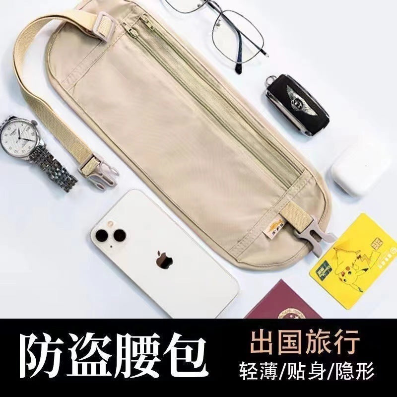 Anti-theft waist bag, invisible and close-fitting, anti-theft for overseas travel, sports passport bag, new travel bag for men and women, wholesale - image 3