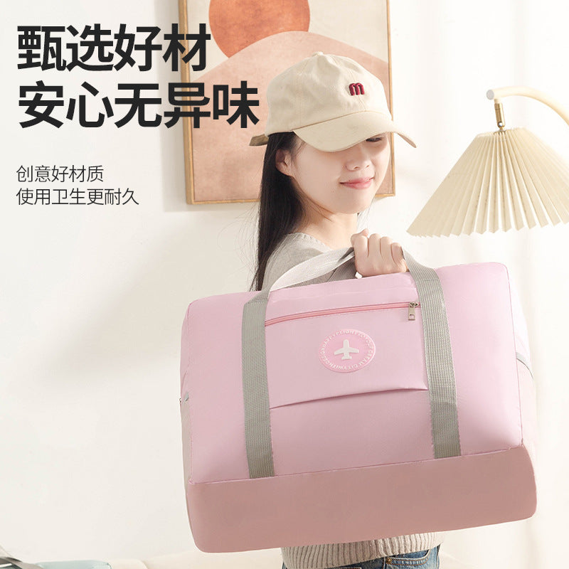 Travel storage bag with round logo, airplane bag, clothing storage bag, multifunctional large-capacity foldable waterproof luggage storage bag - image 3