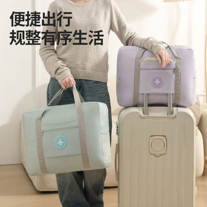 Travel storage bag with round logo, airplane bag, clothing storage bag, multifunctional large-capacity foldable waterproof luggage storage bag - image 4