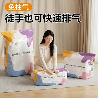 【Upgraded No-Pump】Vacuum Storage Bag, Enlarged 3D Compression Bag for Bedding and Quilts, Seasonal Change Storage Bag - image 1