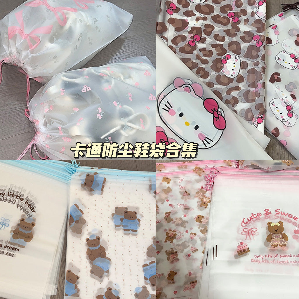 New model of shoe dust bags, thickened, convenient, waterproof, moisture-proof, mold-proof, drawstring closure, suitable for travel shoe covers - image 1