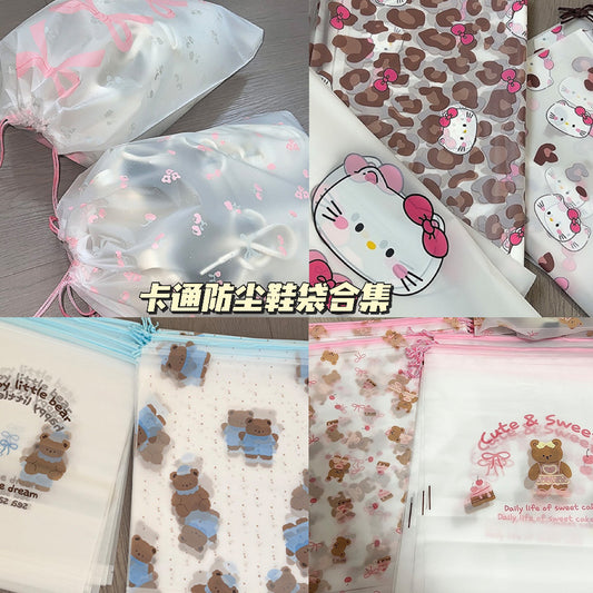New model of shoe dust bags, thickened, convenient, waterproof, moisture-proof, mold-proof, drawstring closure, suitable for travel shoe covers - image 1