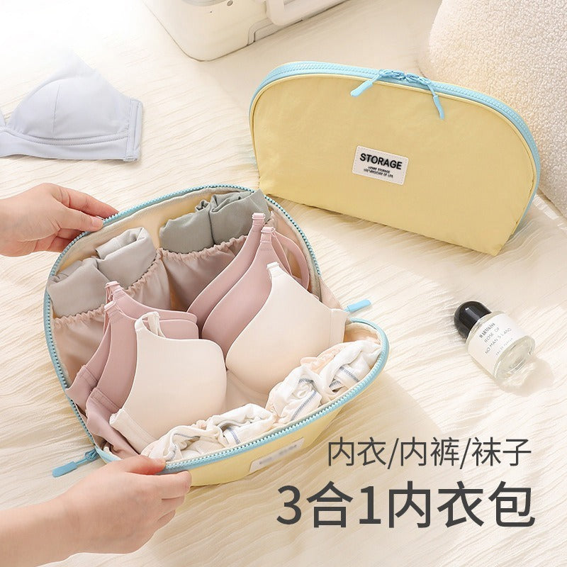 Travel underwear storage bag, portable three-in-one storage bag for underwear, socks, and other personal items, large capacity for organizing intimate apparel - image 2