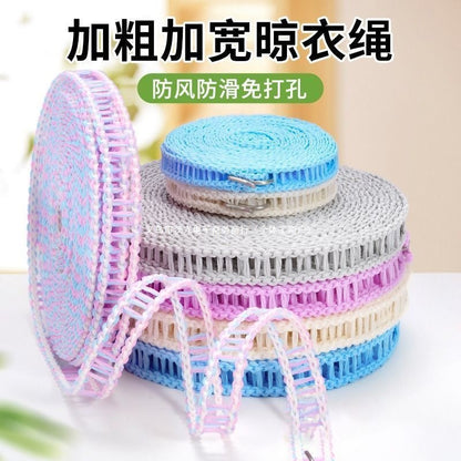 Wider and thicker anti-slip and windproof clothesline, quilt drying rope, outdoor dormitory travel clothesline, portable clothes drying rope - image 3