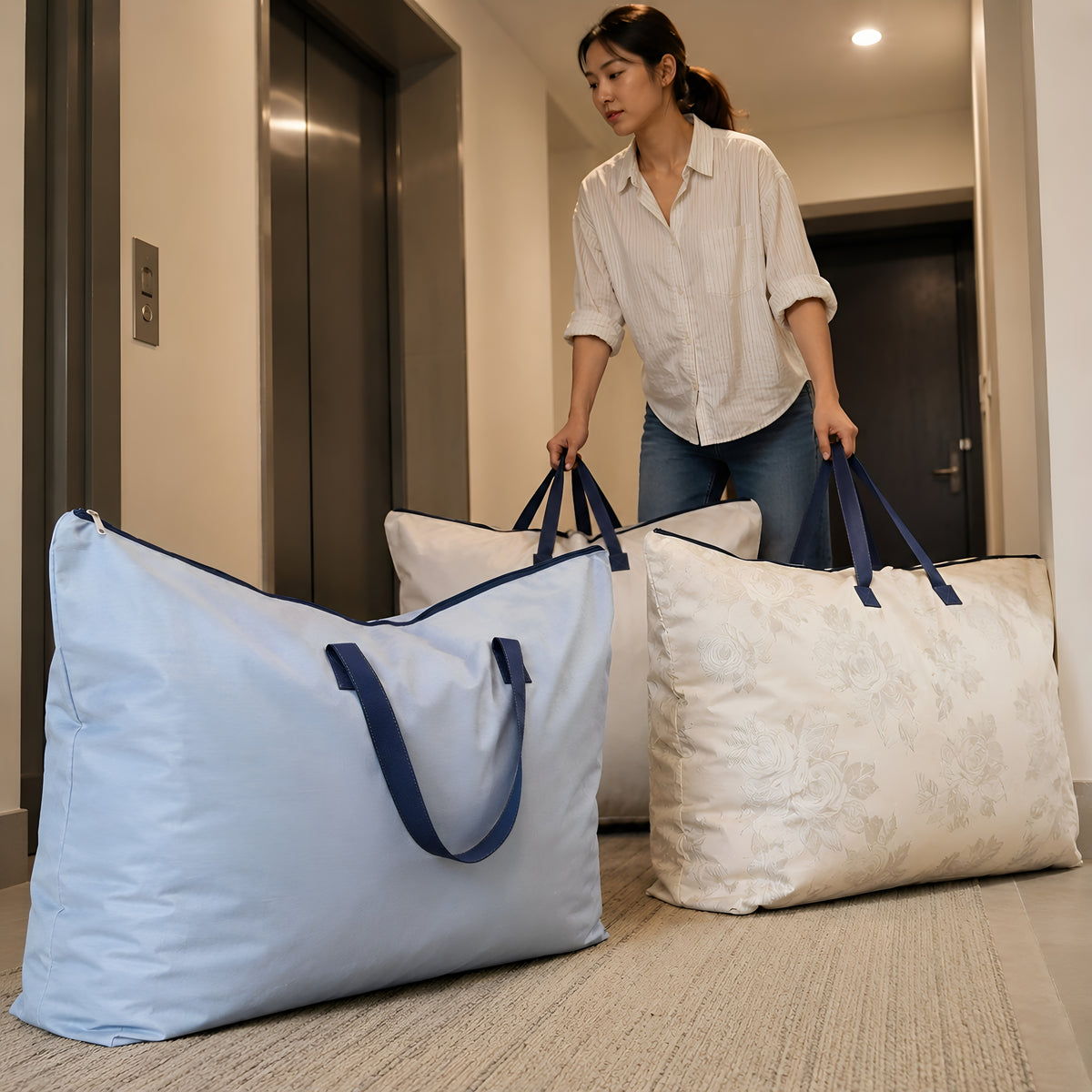 Extra-large household moving bag, moisture-proof, sturdy packing bag, large-capacity clothing storage bag, quilt storage bag - image 4