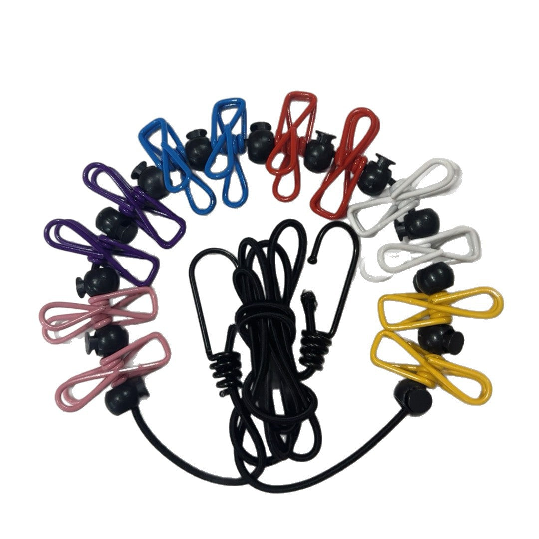 Travel and tourism clothes drying gadget, portable hotel clothesline, business trip clothes hanger with clips, foldable clothes rope - image 5