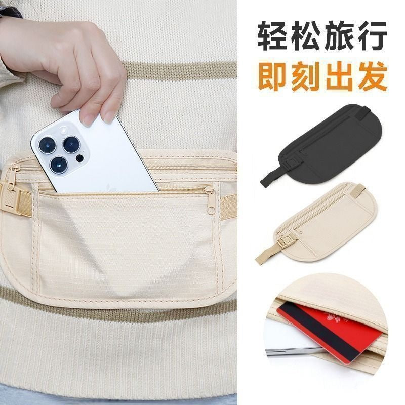 Anti-theft waist bag, close-fitting and invisible, prevents theft, suitable for overseas travel, sports, passport storage, new ultra-thin travel waist bag G - image 3