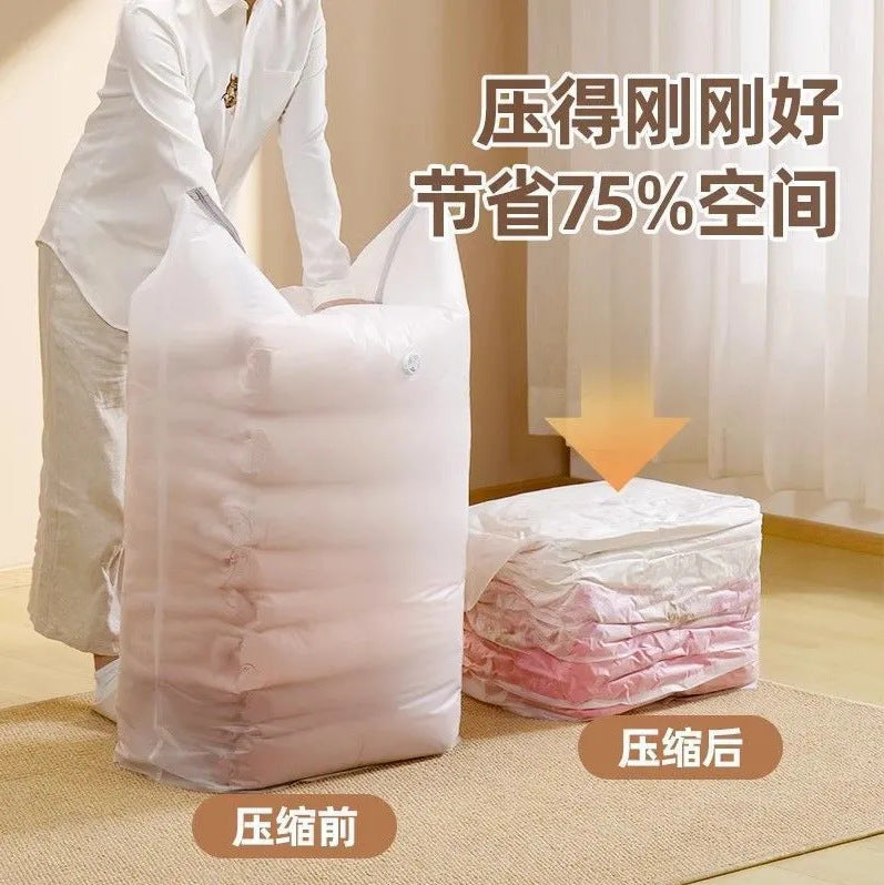 Thickened vacuum compression bag without air extraction, easy to press for storage, large capacity, space-saving, transparent and visible storage bag - image 4
