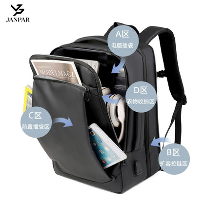 New cross-border men's business commuter backpack with expanded capacity, large-capacity travel backpack, stylish laptop bag - image 3