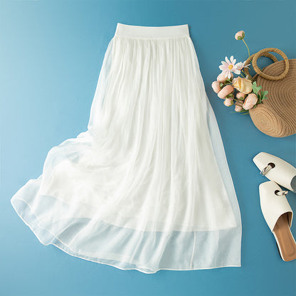Slimming silk bohemian travel skirt for women, new spring fashion, stylish and high-waisted - image 1