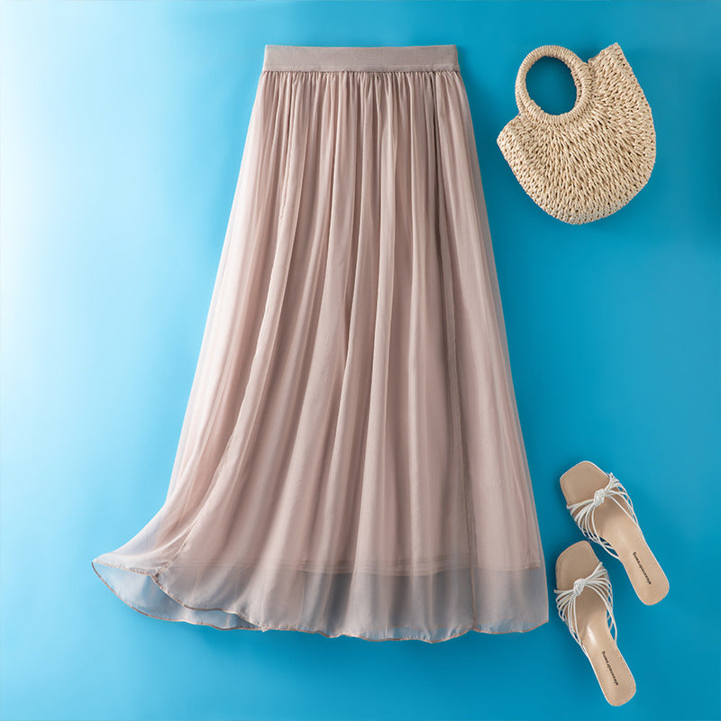 Slimming silk bohemian travel skirt for women, new spring fashion, stylish and high-waisted - image 4