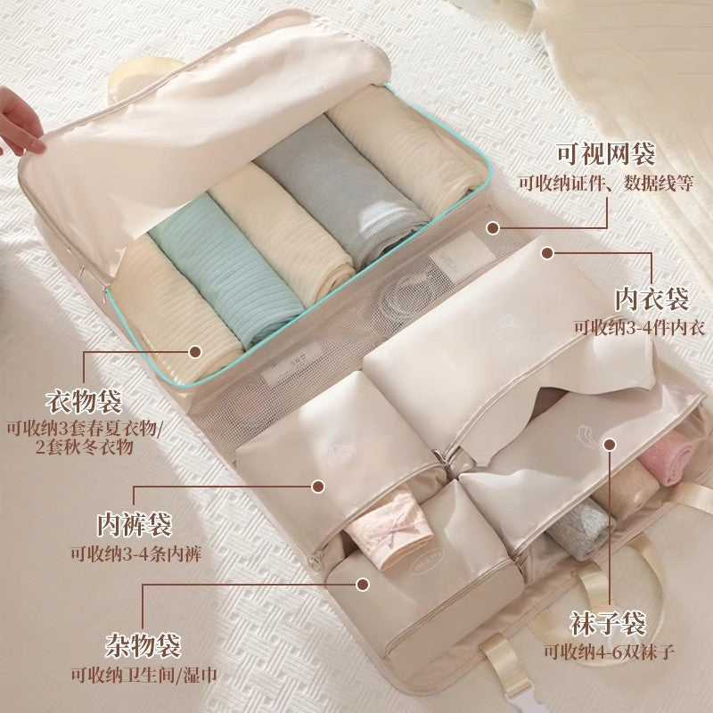 Cross-border bestseller travel organizer bag, hangable compartmentalized clothing storage bag, large-capacity multifunctional storage bag - image 2