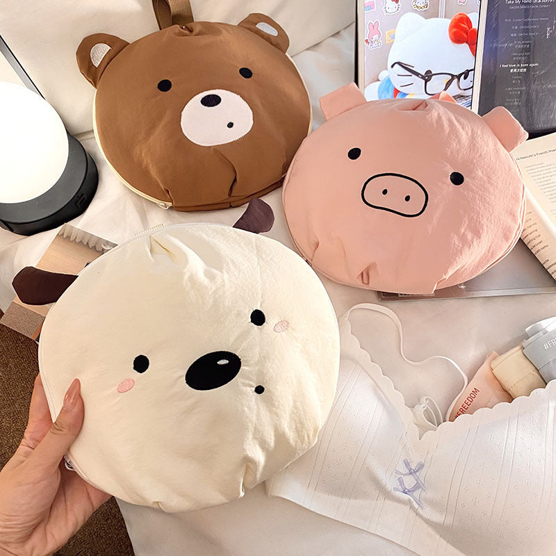 Hanging cartoon piggy storage bag for underwear, bras, panties, and socks, three-in-one travel underwear organizer - image 2