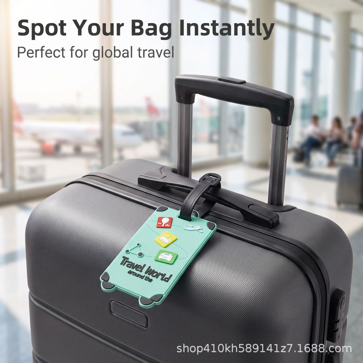 Cross-border soft rubber luggage tag, suitcase identification tag, anti-loss creative cartoon travel luggage PVC tag - image 3