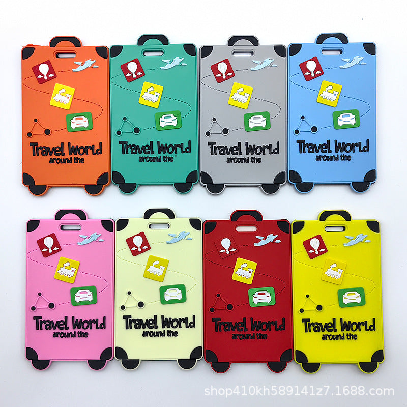 Cross-border soft rubber luggage tag, suitcase identification tag, anti-loss creative cartoon travel luggage PVC tag - image 5