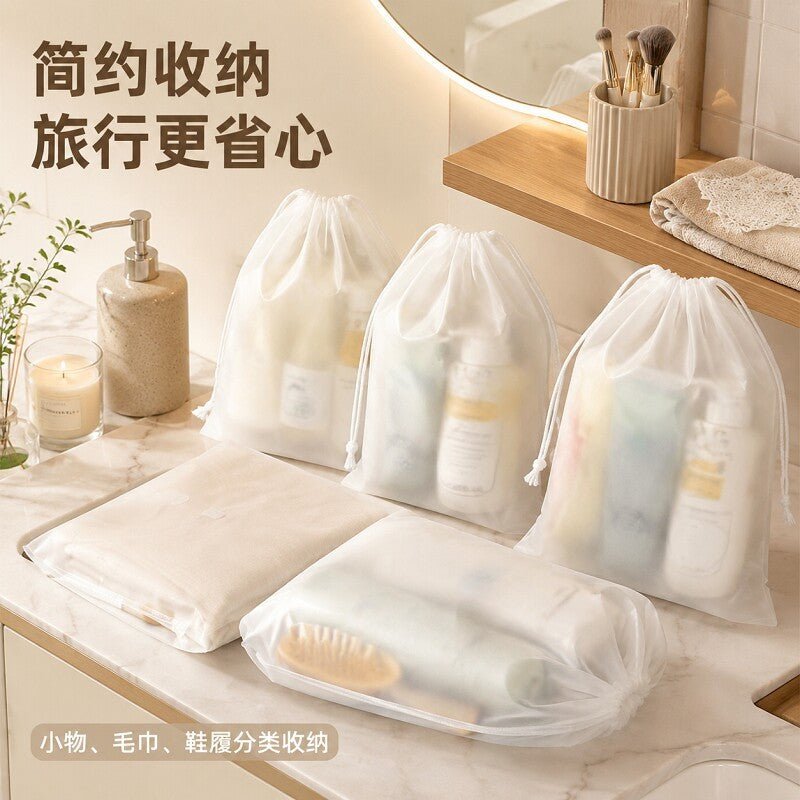 Thickened shoe storage bag, travel shoe bag, dustproof, moisture-proof, mildew-proof, drawstring closure storage bag for slippers and sneakers - image 1