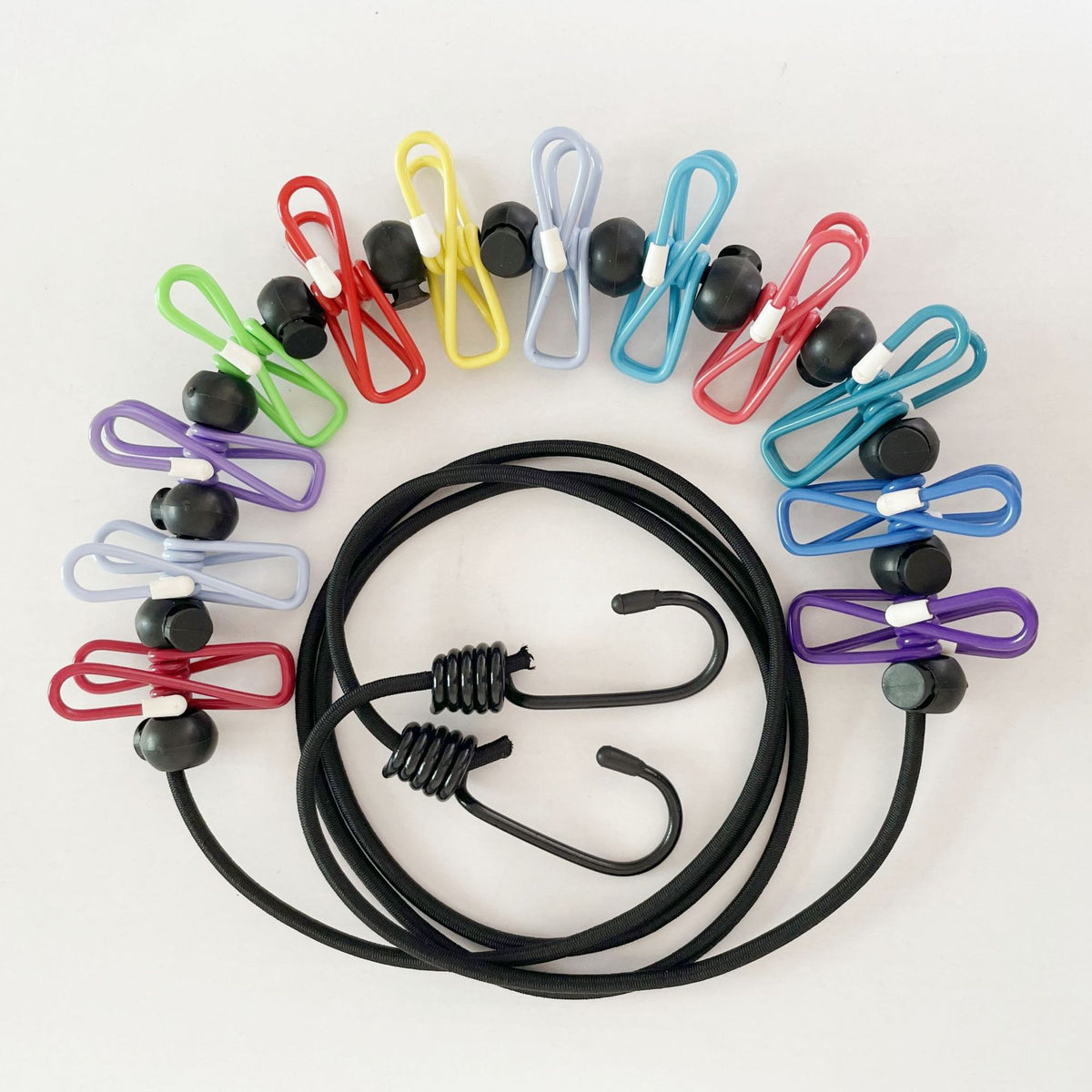 Travel and tourism clothes drying gadget, portable hotel clothesline, business trip clothes hanger with clips, foldable clothes rope - image 5