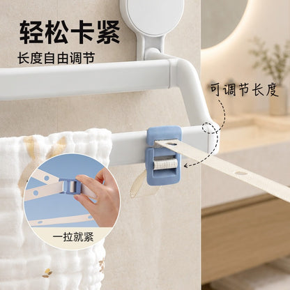 Portable clothesline for travel and outdoor use, hotel clothesline, no drilling required, adjustable, windproof, with clips - image 3