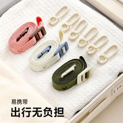 Portable clothesline for travel and outdoor use, hotel clothesline, no drilling required, adjustable, windproof, with clips - image 4