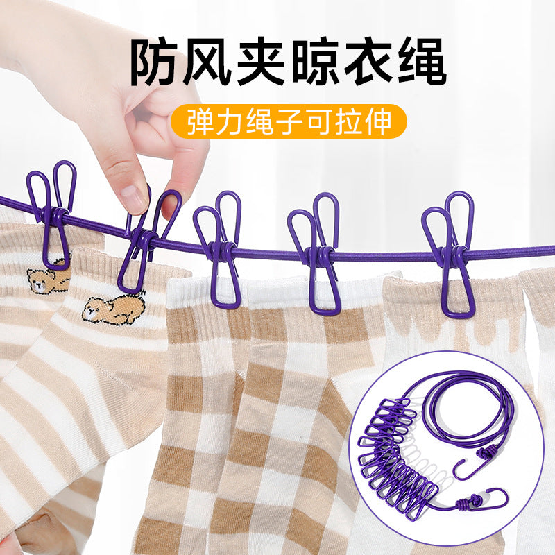 Thickened clothesline for outdoor travel, dormitory indoor and outdoor use, no need for drilling, windproof and non-slip, suitable for drying quilts - image 3