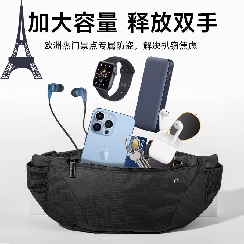 Japan JT anti-theft pouch, close-fitting waist bag for international travel, European unisex hiking invisible thin passport wallet, anti-theft - image 2