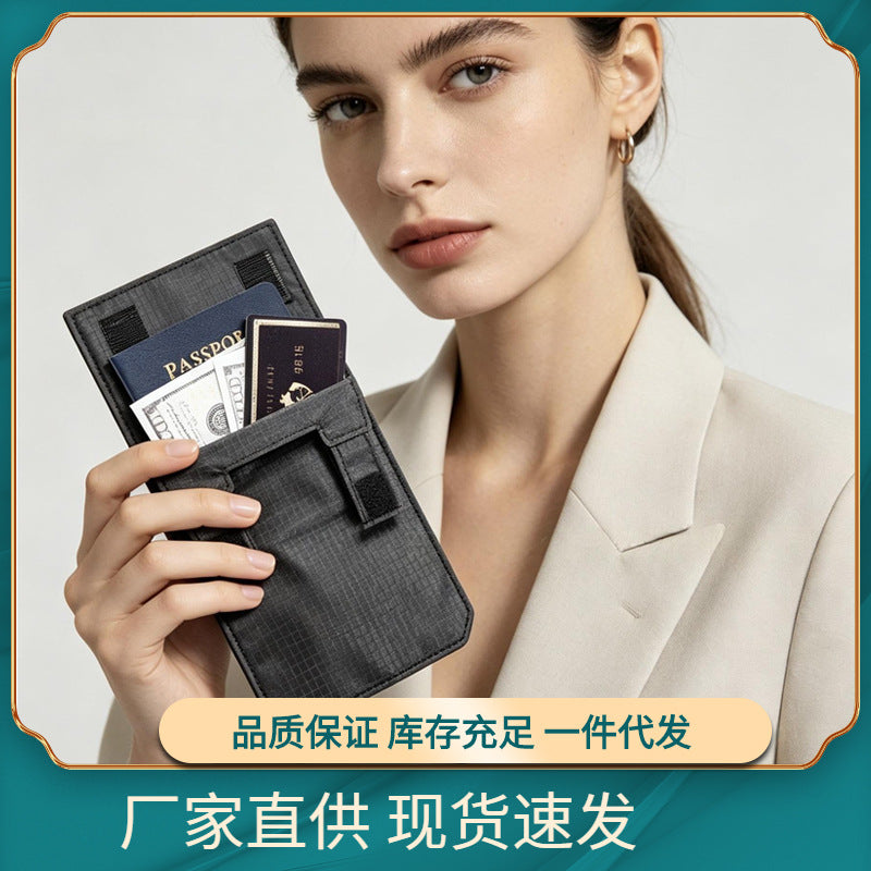 In-stock RFID anti-scan invisible waist bag, travel passport bag, document pouch, anti-scan protection for mobile phones when traveling abroad - image 1
