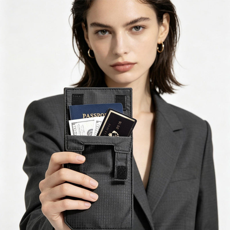 In-stock RFID anti-scan invisible waist bag, travel passport bag, document pouch, anti-scan protection for mobile phones when traveling abroad - image 2